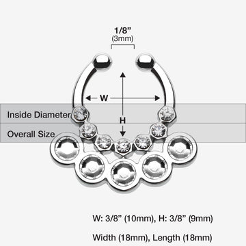 Aureole Gemina Sparkle Fake Septum Clip-On Ring-Clear